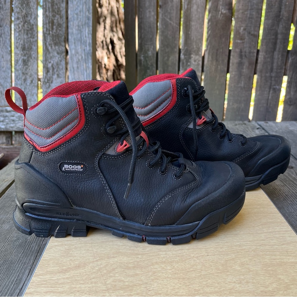 Bogs Men’s Bedrock II 6” Composite Toe Waterproof Black Leather Work Boot Sz 8